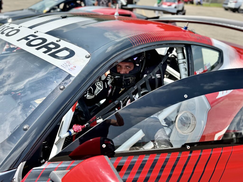 Jay Lasco in the S550 Mustang GT4 on the grid before the race