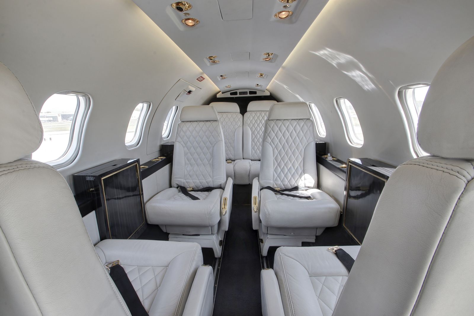 Cabin interior of a Learjet 35A